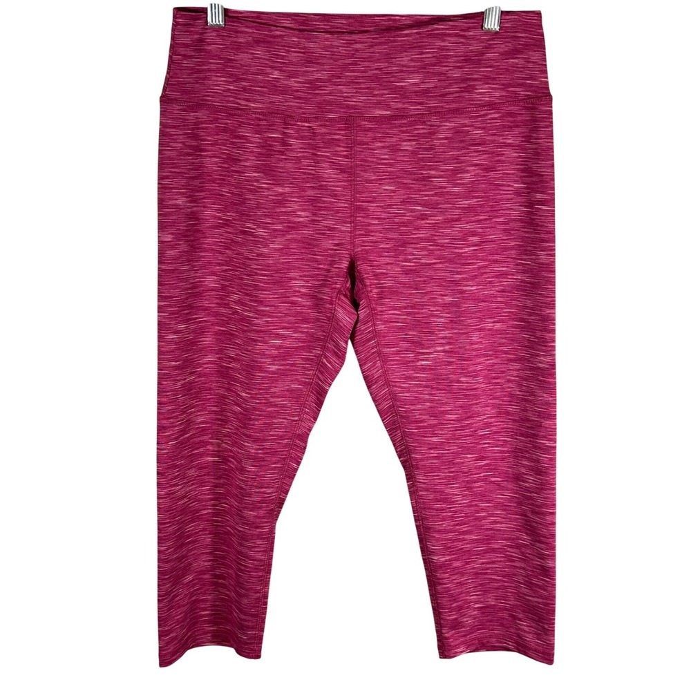 RBX Live Life Active Pink Space Dye Capri Leggings Womens XL High Rise Workout